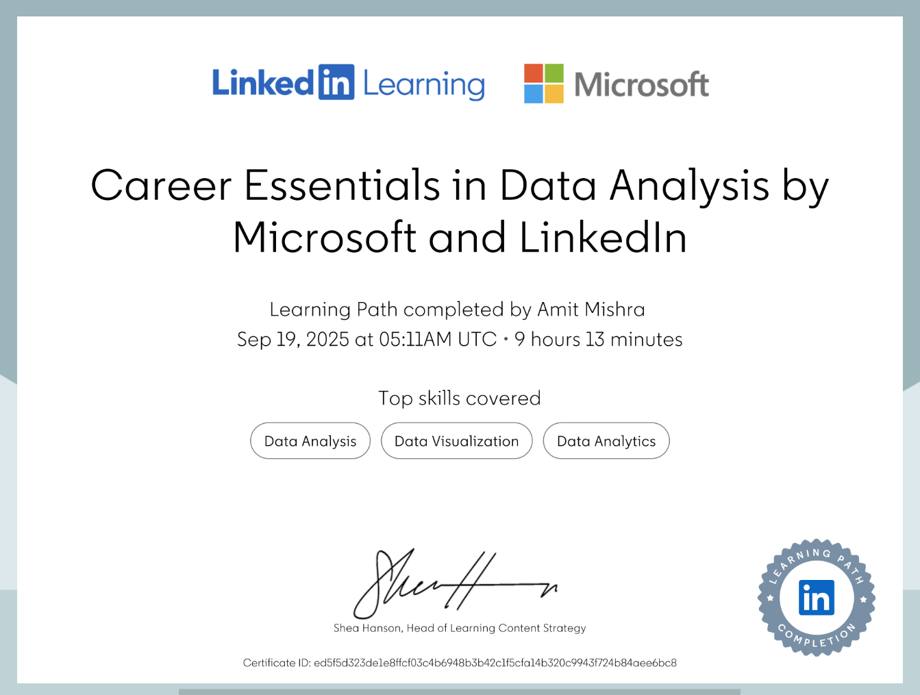 Career Essentials in Data Analysis Certificate