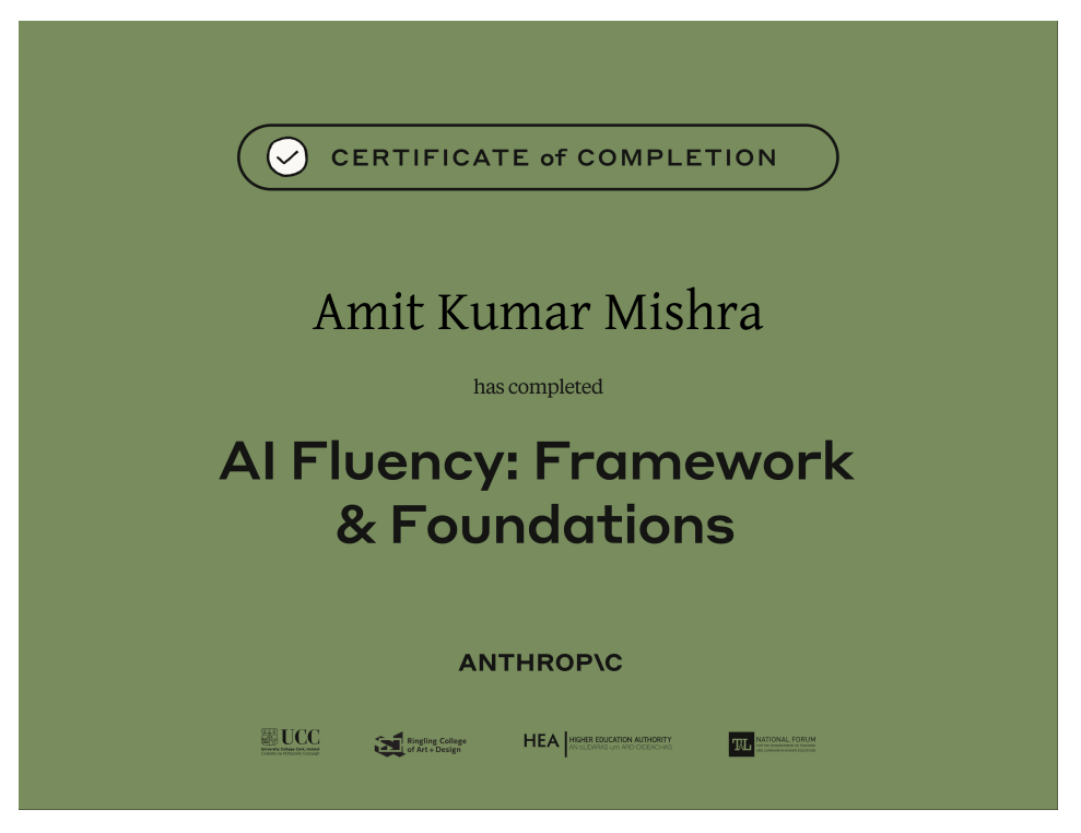 AI Fluency Framework and Foundations Certificate