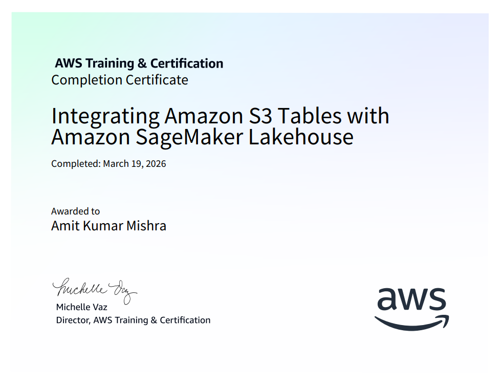 AWS SageMaker Lakehouse Certificate