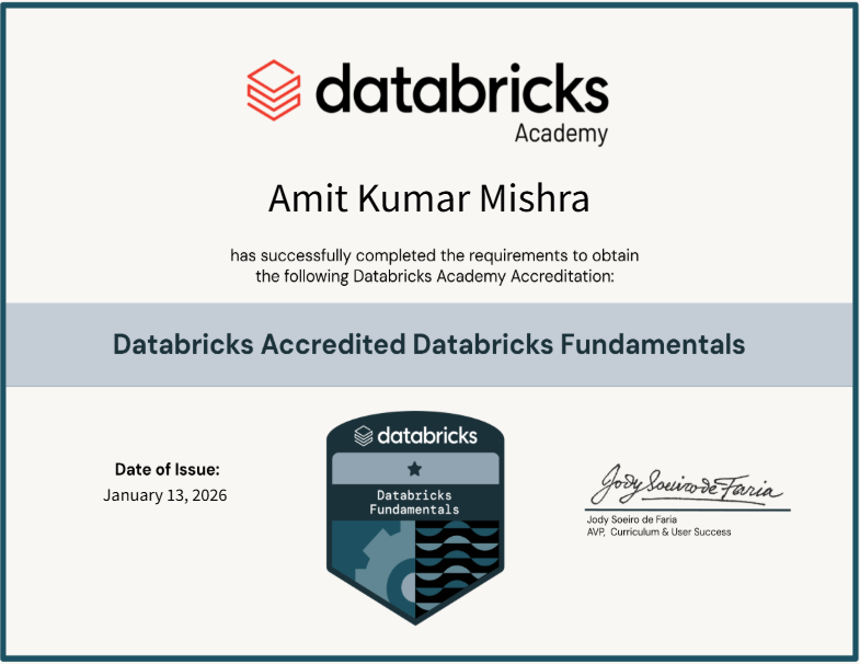 Databricks Accredited Databricks Fundamentals Certificate